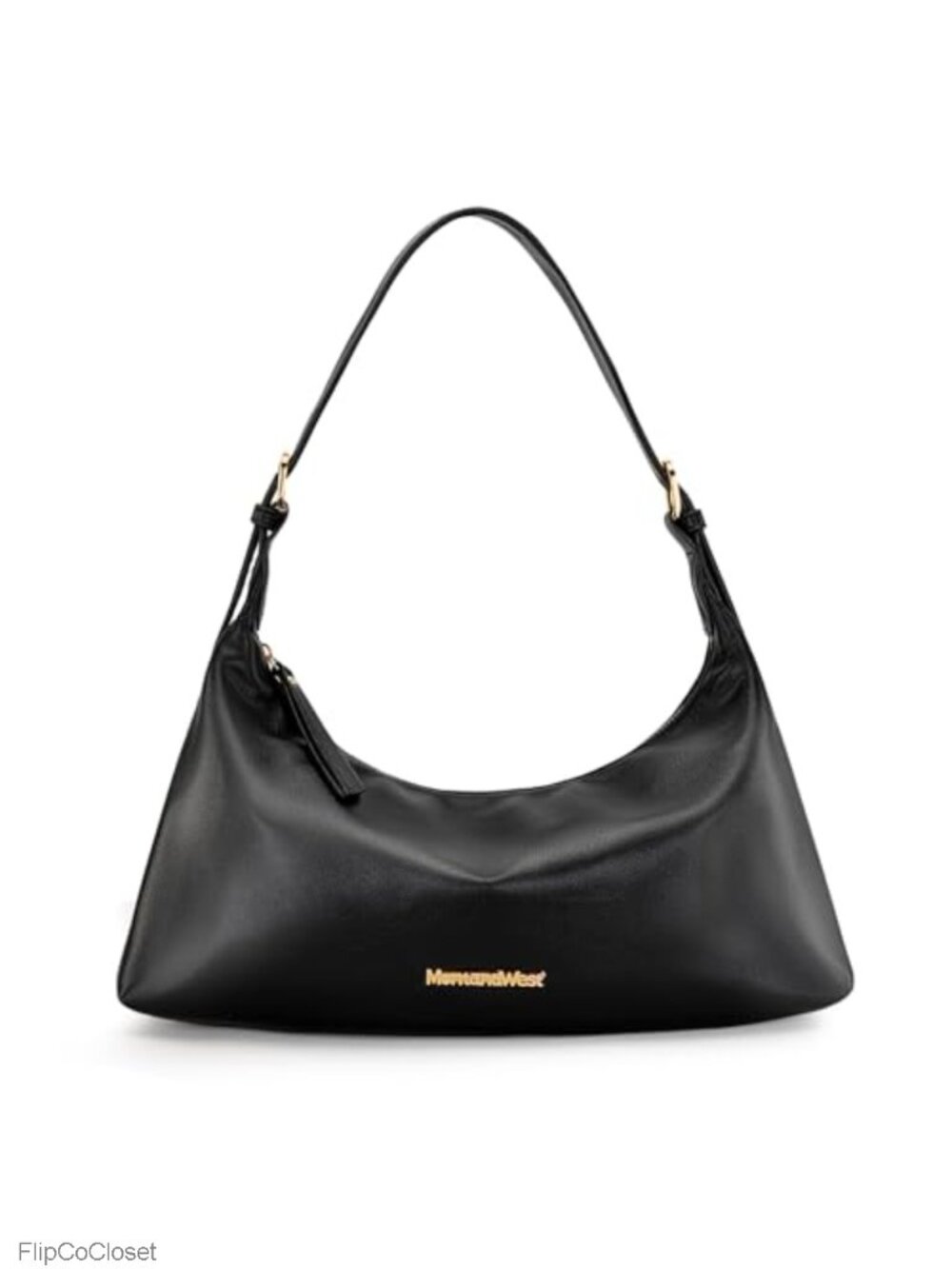 Vegan Leather Shoulder Bag Crescent Hobo Purse Adjustable Strap Women